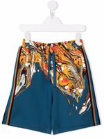 Dolce & Gabbana Kids short à imprimé abstrait - Bleu