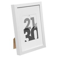 Fotolijstje voor een foto van 21 x 30 cm - wit - foto frame Eva - modern/strak ontwerp - thumbnail