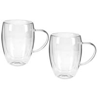 Overige Merken Theeglazen dubbelwandig 300 ml 2 stuks transparant