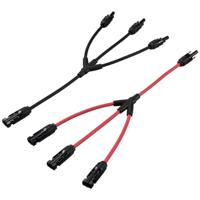 Telkens 1 x Y-verdeler PV-stekker stekker naar 3 x bus + bus naar 3 x stekker TC-12195664 Zwart, Rood TRU COMPONENTS Inhoud: 2 stuk(s)