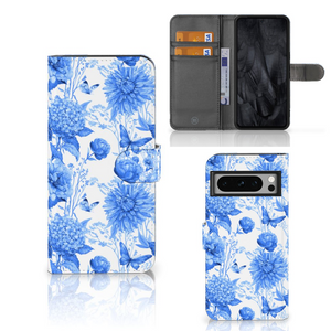 Hoesje voor Google Pixel 8 Pro Flowers Blue