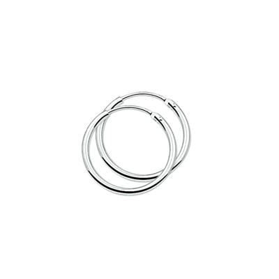 Gerhodineerde Zilveren Oorringen - Ronde Buis 1,5mm - Scharniersluiting