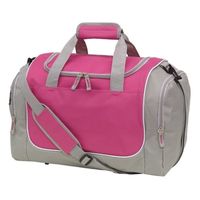 Sporttas/reistas grijs/roze met schoenenvak 38 liter