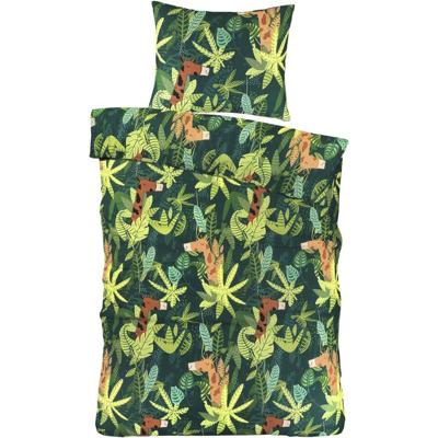 2e Halve Prijs Leen Bakker - Dekbedovertrek Sem - 140x200 Cm - Polyester - Groen
