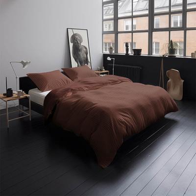 Dekbedovertrek Katoen Satijn Terracotta Strepen 240x200 Cm Verkoelend McGregor - Dekbed-Discounter.nl