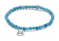 CO88 Collection 8CB-90158 - Natuurstenen armband met hanger - hart - 4 mm Jade - one-size - blauw