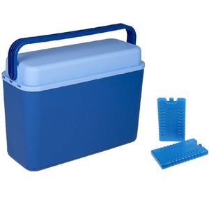 Koelbox donkerblauw 12 liter 40 x 17 x 29 cm incl. 2 koelelementen