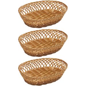 Kesper fruitmand/broodmand - 2x - ovaal - 23,5 x 31 x 8,5 cm - Tafel dekken - broodmandjes