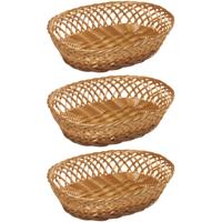 Kesper fruitmand/broodmand - 2x - ovaal - 23,5 x 31 x 8,5 cm - Tafel dekken - broodmandjes
