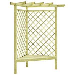 VidaXL Hoekpergola met zitting 130x130x197 cm geïmpregneerd grenenhout