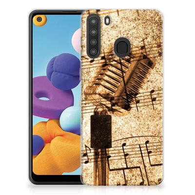 Samsung Galaxy A21 | Siliconen hoesje | met foto Bladmuziek