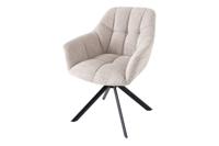 Draaistoel PAPILLON draaibaar 180 graden met armleuningen boucle beige - 44592