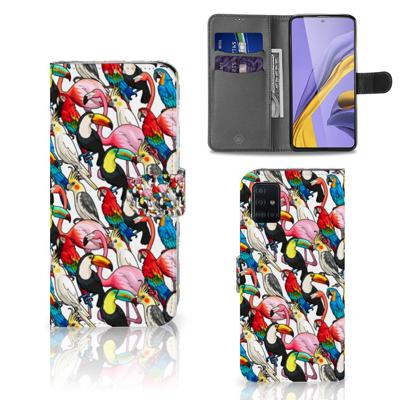 Samsung Galaxy A51 | Telefoonhoesje | Met pasjeshouder | Birds