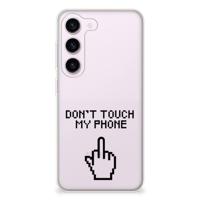 Samsung Galaxy S23 Silicone-hoesje Finger Don't Touch My Phone