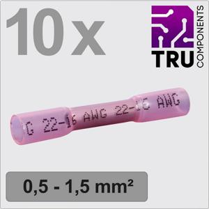 TRU COMPONENTS TC-13448492 Stootverbinder Met krimpkous 0.5 mm² 1.5 mm² Volledig geïsoleerd Rood 10 stuk(s)