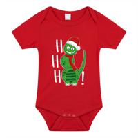 Kerst baby rompertje - rood - sneeuwpop dino- hohoho - Kerst cadeau