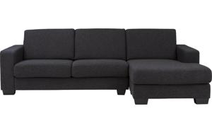 Goossens Hoekbank N-joy Divana Met Chaise Longue grijs, stof, 2,5-zits, stijlvol landelijk met chaise longue rechts