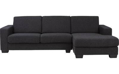 Goossens Hoekbank N-joy Divana Met Chaise Longue grijs, stof, 2,5-zits, stijlvol landelijk met chaise longue rechts