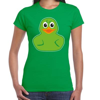 Verkleed T-shirt dames - groen - eend - Carnaval/themafeesten