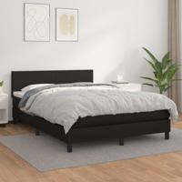 Boxspring met matras kunstleer zwart 140x200 cm