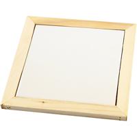 Creativ Company Onderzetter met houten lijst, afm 15x15 cm, 10 stuk/ 1 doos