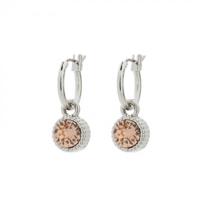 Biba Hang Oorbellen Zilver met Swarovski Steentje Lt. Peach