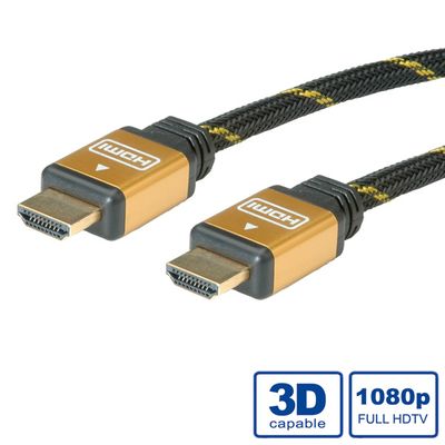 ROLINE 11.04.5510 HDMI kabel 20 m HDMI Type A (Standaard) Zwart, Goud