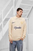 Equalité Heritage Rib Knit Polo Heren Gebroken Wit - Maat XS - Kleur: Gebroken Wit | Soccerfanshop