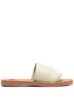 Chloé sandales à logo imprimé - 34H HAZY GREEN