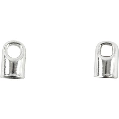Creativ Company Eindkap, l: 7 mm, d 4,5 mm, verzilverd, 8 stuk/ 1 doos
