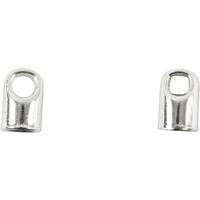 Creativ Company Eindkap, l: 7 mm, d 4,5 mm, verzilverd, 8 stuk/ 1 doos