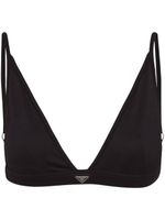 Prada soutien gorge triangle à logo triangulaire - Noir