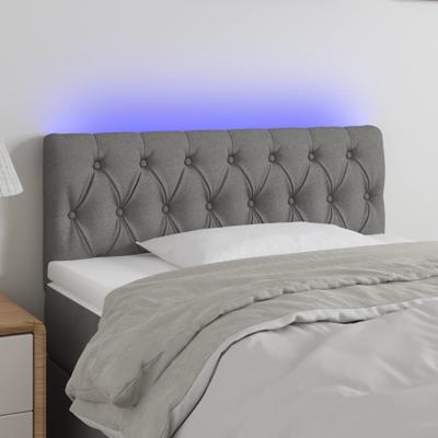 Hoofdbord LED 100x7x78/88 cm stof donkergrijs