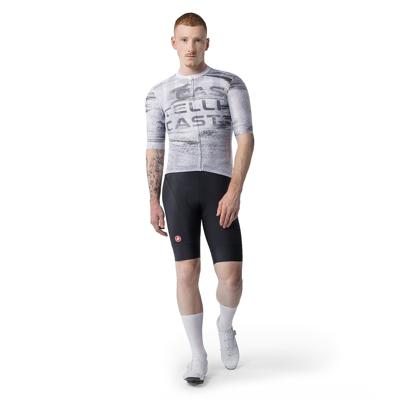 Castelli stratus logo jersey white/smoky gray heren