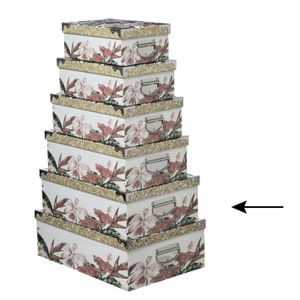 5Five Opbergdoos/box - wit - L44 x B31 x H15 cm - Stevig karton - Junglebox