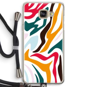 Colored Zebra: Samsung Galaxy A5 (2016) Transparant Hoesje met koord