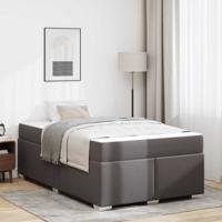 Bedframe met matras Grijs 120 x 190 cm Stof