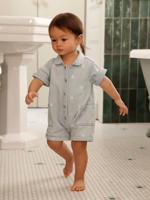 Denim combishort babymeisjes gebleekt denim