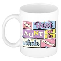 Cadeau koffie/thee mok - de beste tante - van de wereld - wit - 300 ml - keramiek