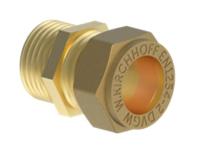 Kirchhoff Messing overgangsstuk, blank, 18 mm x 1/2"ET, klemkoppeling voor koperen buis - 989457617