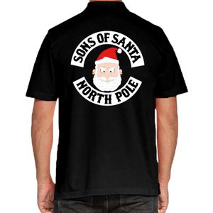 Zwarte kerspolo / kerstkleding Sons of Santa North Pole voor heren 2XL  -