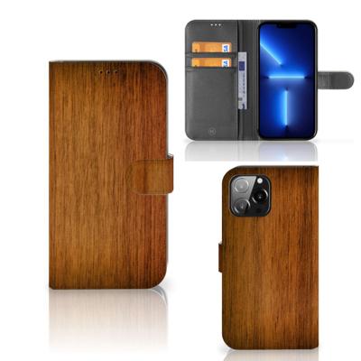 iPhone 13 Pro Max | Book Style Case | Donker Hout