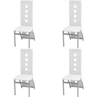 Eetkamerstoelen 4 st kunstleer wit