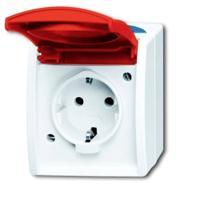 ABB 2CKA002083A0825 Geaard stopcontact IP44 Rood, Robijn-rood