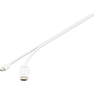 Renkforce RF-4660902 DisplayPort-kabel Mini-displayport / HDMI Adapterkabel Mini DisplayPort-stekker, HDMI-A-stekker 1.80 m Wit Vergulde steekcontacten