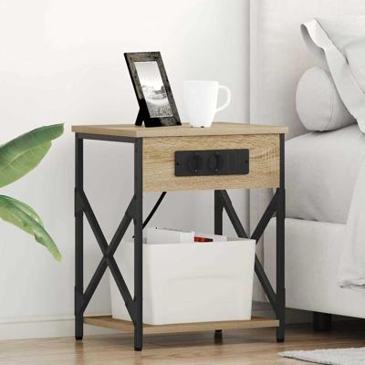Nachtkastje 2 pcs Sonoma eiken 41 x 31 x 51 cm Bewerkt hout