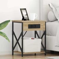 Nachtkastje 2 pcs Sonoma eiken 41 x 31 x 51 cm Bewerkt hout