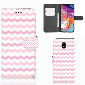 Samsung Galaxy A70 Telefoon Hoesje Waves Roze