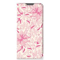 OPPO A96 | A76 Smart Cover Pink Flowers - thumbnail