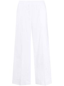 P.A.R.O.S.H. pantalon droit à broderie anglaise - Blanc